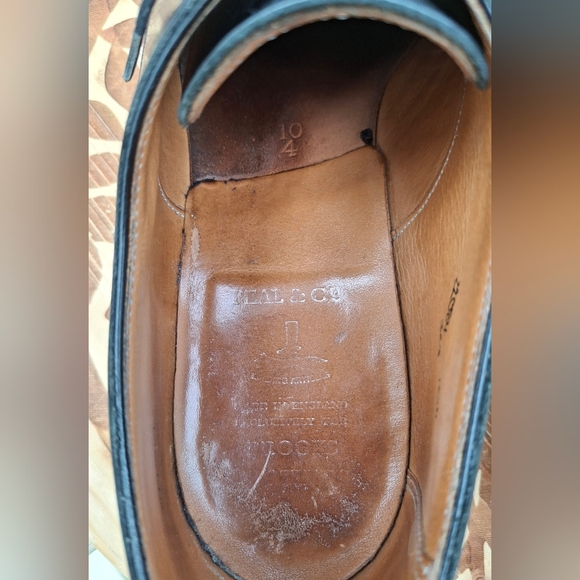 Peal & Co Brooks Brothers Black Pebbled Hatch Grain Split Toe Derby Shoes - Picture 7 of 11